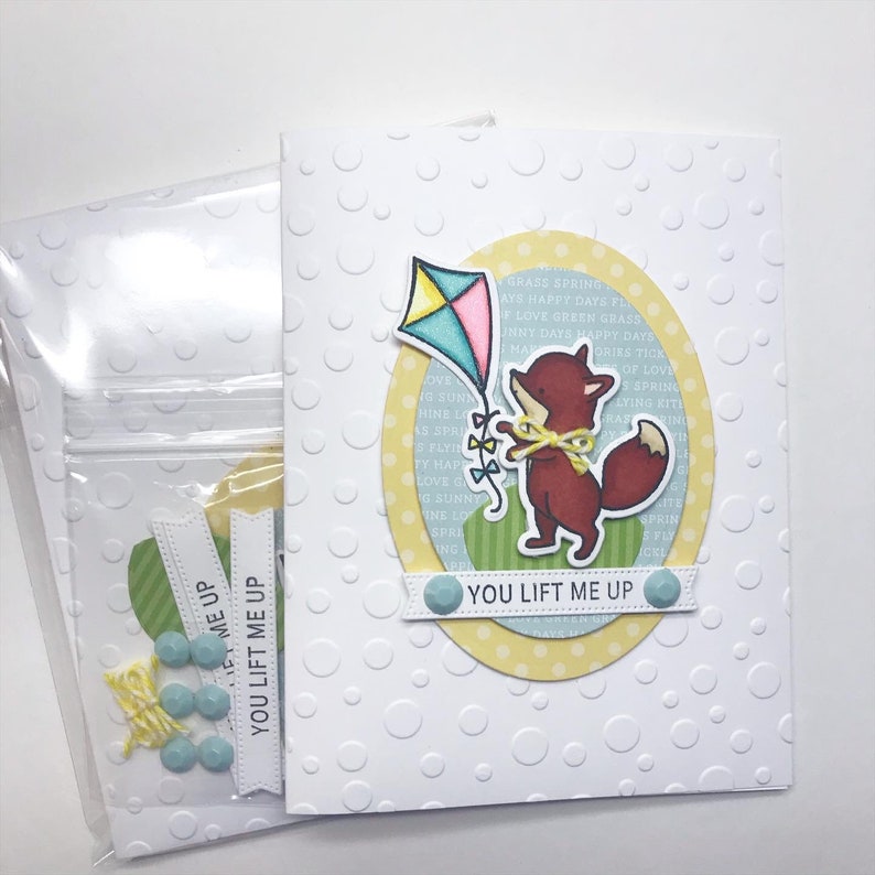 Little Fox And Kite Uplifting Cardmaking Kit, Cute Friendship Card Kit, DIY Cardmaking Kit, Encouragement Cards To Make, Handmade Cards image 6