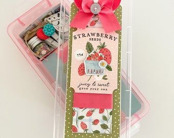 Strawberry Summer, Garden Craft Kit, Papercrafting, Mini Album, Art Box, Cardmaking, Keepsake Gift, Scrapbooking, Kids Crafts