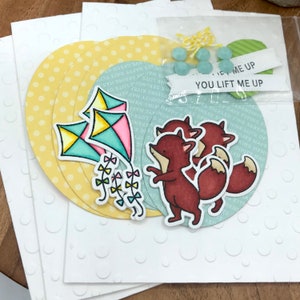 Little Fox And Kite Uplifting Cardmaking Kit, Cute Friendship Card Kit, DIY Cardmaking Kit, Encouragement Cards To Make, Handmade Cards image 4