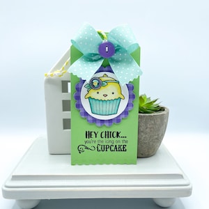 Hey Chick- Ostern Anhänger, Just weil Geschenkanhänger, Geburtstag Geschenkanhänger, Kartenherstellung Verschönerung, Ostern Korb Anhänger, Ornament, Dekor