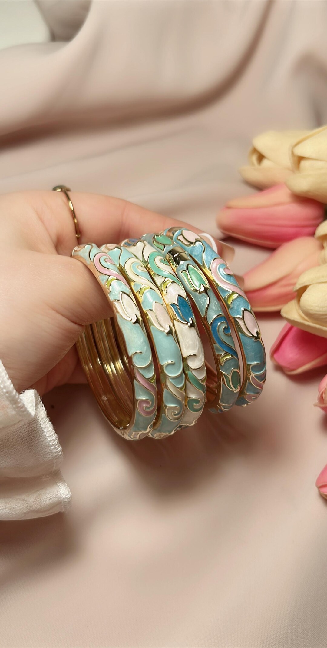Enamel Bangle 5 Colour Options - Etsy