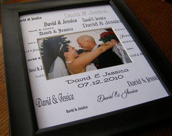 David and Jessica Custom Name with Date 8 x 10 Photo Mat Design C2