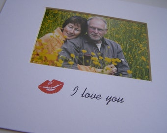 Hot Red Lips I Love You 8 x 10 Photo Mat Design M30