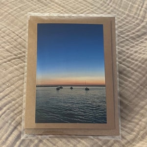 Biglietto vuoto fatto a mano con fotografia originale: Fire Island Sunset