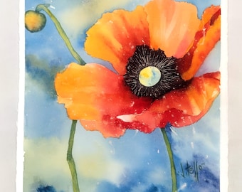 Memorial Day Poppy Watercolor