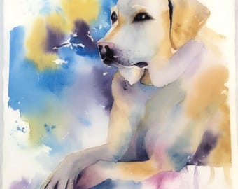 Labrador Retriever Dog Puppy Watercolor