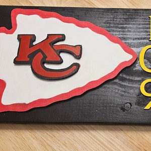 Kansas City Chiefs Home Decor, Wooden Address Sign, Chiefs Decorations, Kansas City Chiefs Wooden Plaque, 8in inches by 18 inches