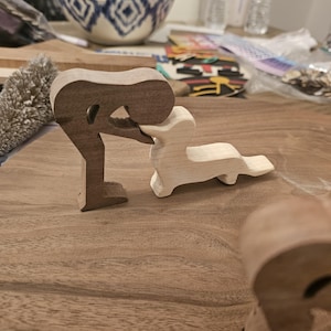 Personalized Hand Carved Wood Dachshund Figurine & Boy Collectible Wiener Dog Gift for Dog Lovers