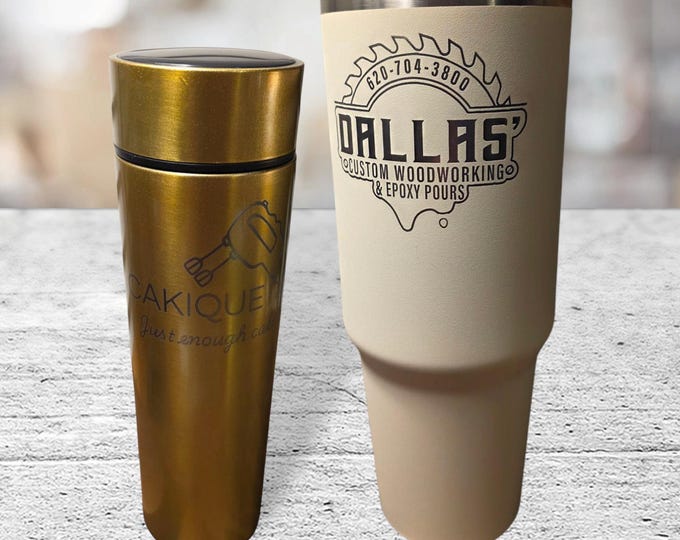 Personalized Stainless Steel Water Bottles with Handles - Insulated Tumblers - Custom Engraved Logo Cups for Travel & Outdoors