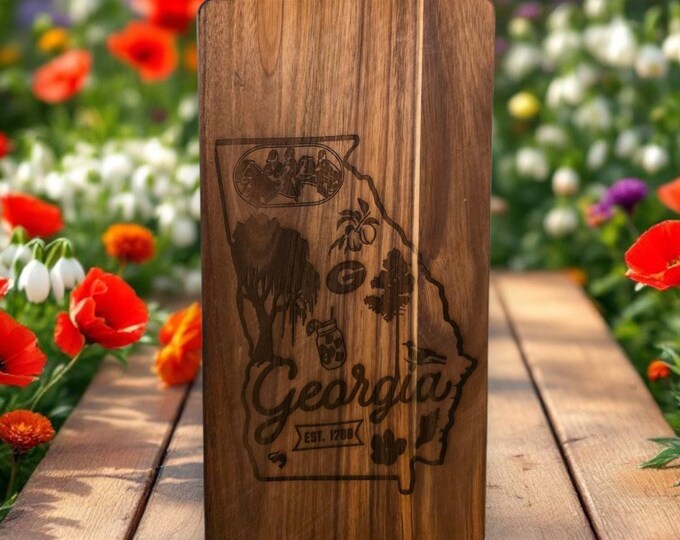 Custom State themed Charcuterie Board Acacia Wood, Personalize 14x9 inches Cheese Board, Housewarming Gift