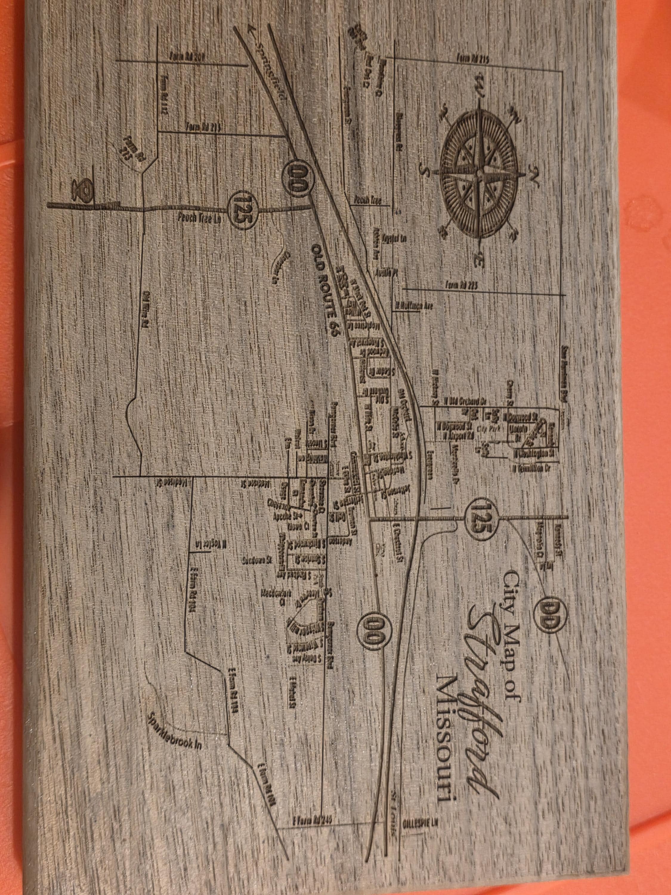 Custom Rustic City Map, Engraved Wooden Street Map - Etsy