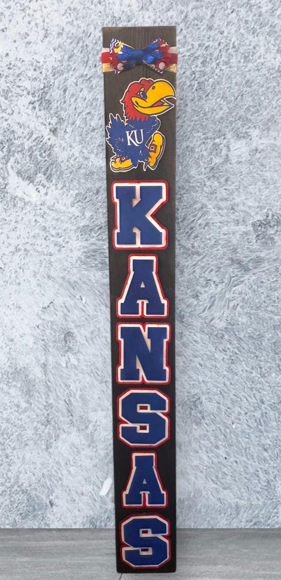 Ku Sign KU Porch Leaners Welcome Sign Jayhawks Porch Decor Indoors Outdoors 2 ...