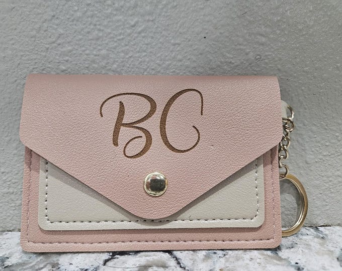 Personalized Wristlet, Wallet, or keychain  Great gift & perfect size. Sleek design personalized with intitials or name
