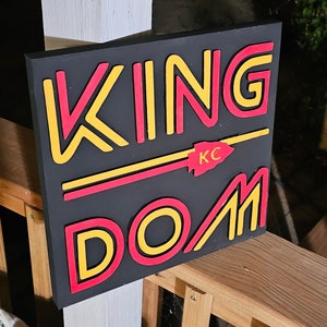Chiefs Kingdom Wooden Art Piece, Wooden cutouts of Kansas City Chiefs  12x12 inches and 8x8inch