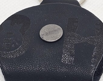 Personalized Guitar Pick Holder: Faux Leather Keychain