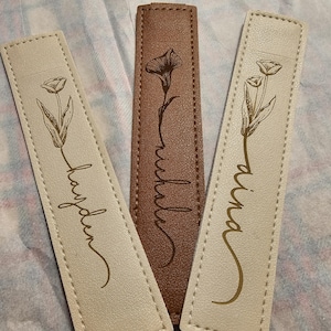 Personalized Faux Leather Stylus Holder: Tablet Pen Holder with Elastic Band