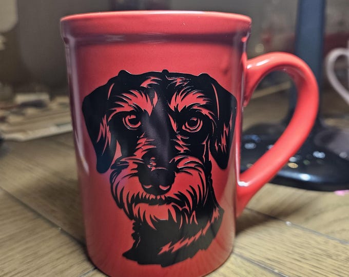 Coffee Mug Personalized with Dog Outline, Custom Coffee Cup for Pet Lovers, Dog Mom and Dog  Dad  Gift