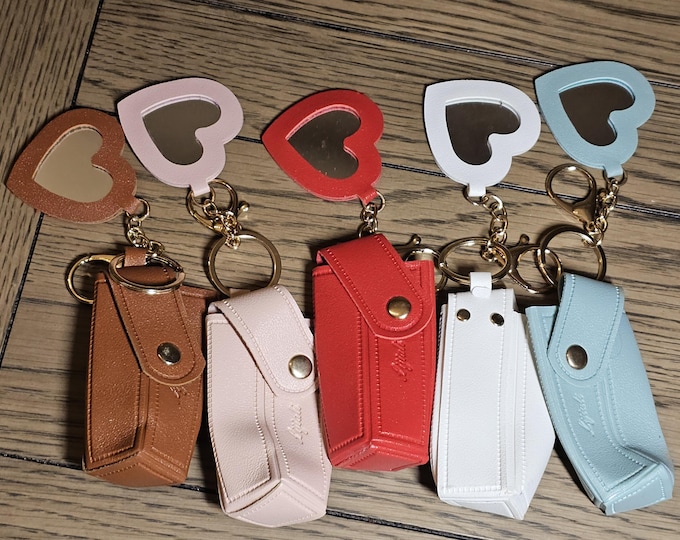 Trendy Leather Chapstick Holder personalized lipstick case