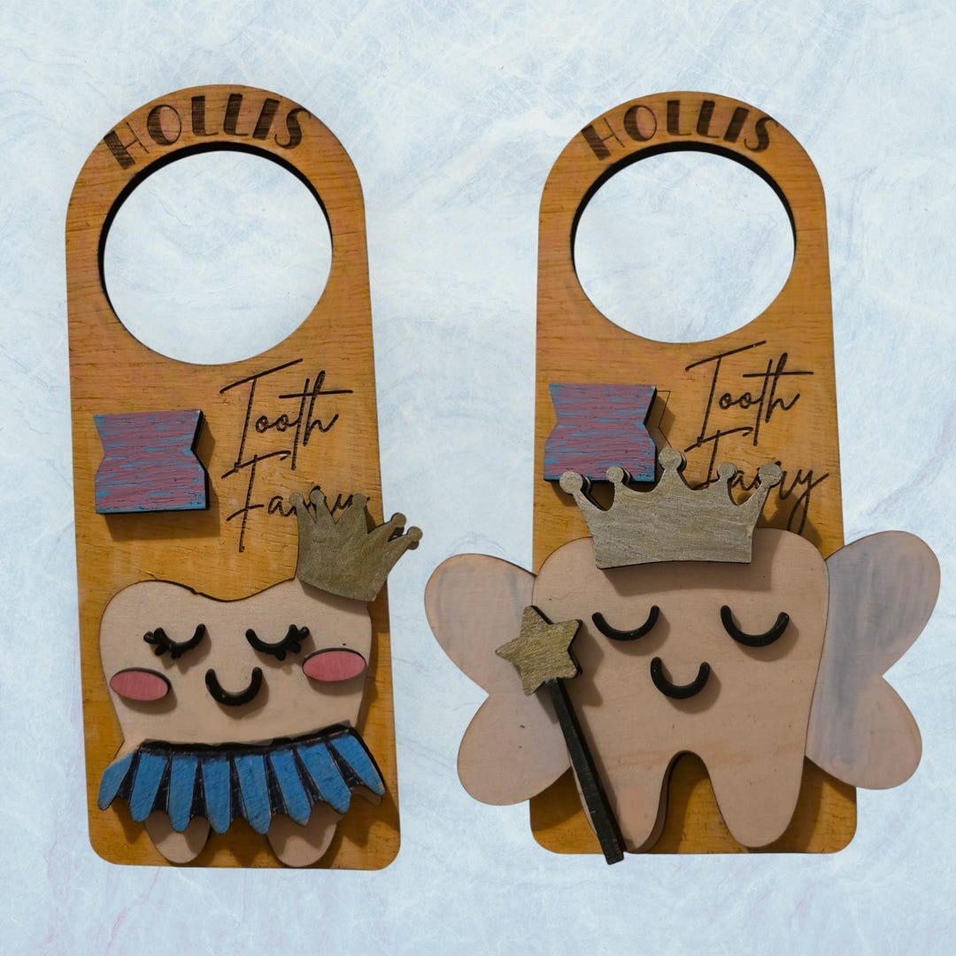 Personalized Tooth Fairy Door Hanger – 8" Custom With Name & Outfit ...