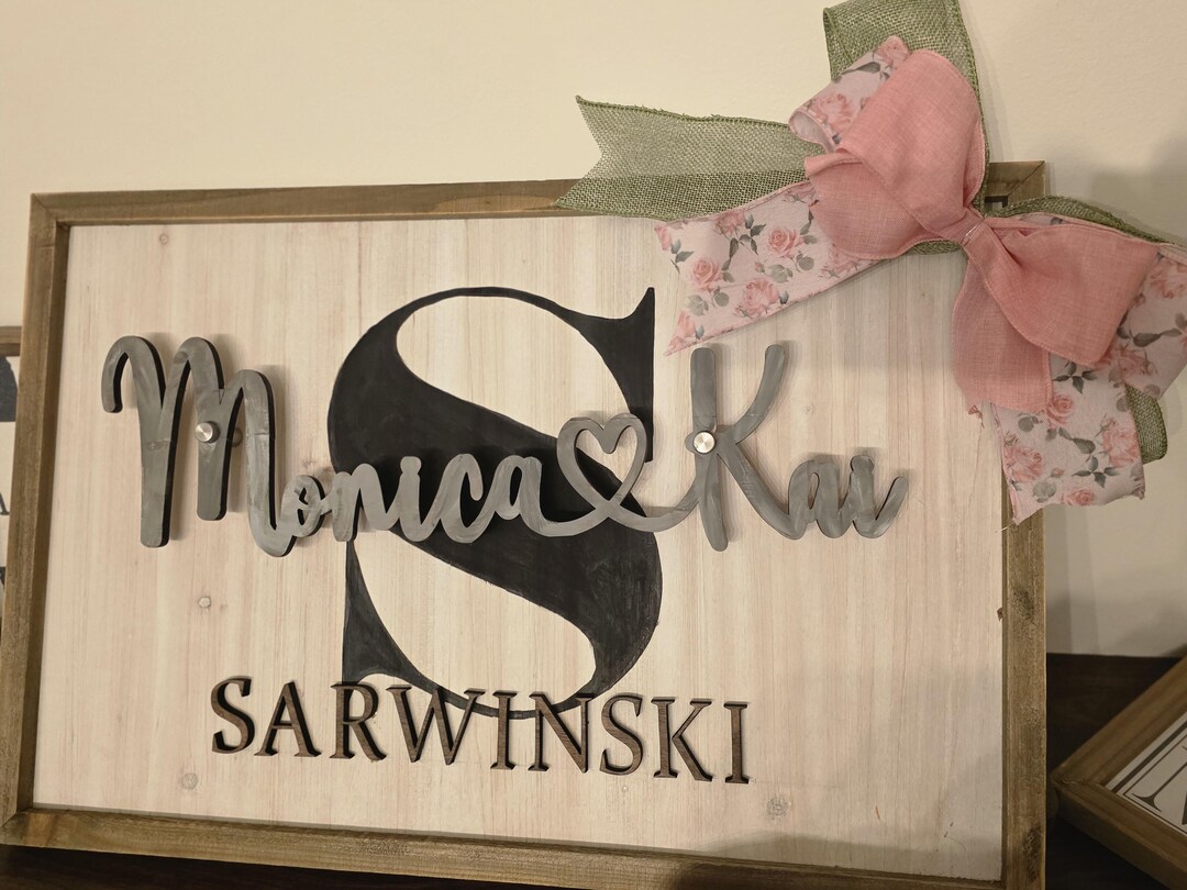 Personalized 3D Family Name Wood Sign – Farmhouse Wedding Gift - Etsy