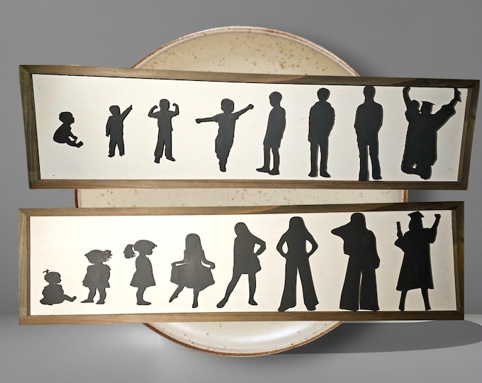 Framed Graduation Silhouette Art: Personalized Graduate Story Keepsake Sign - Memorable Gift