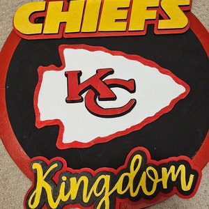 Kansas City Chiefs Door Hanger Decor - Hand Painted Wooden Sign, Football Fan Gift, Team Spirit Home Wall Art