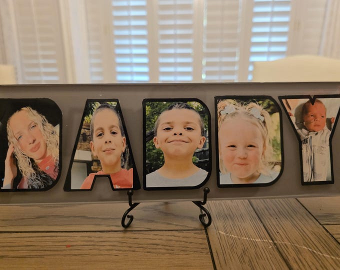 Gift for Dad, Personalized Portrait Letters 12 x 4 in subway tile Customizable Heartfelt Gift