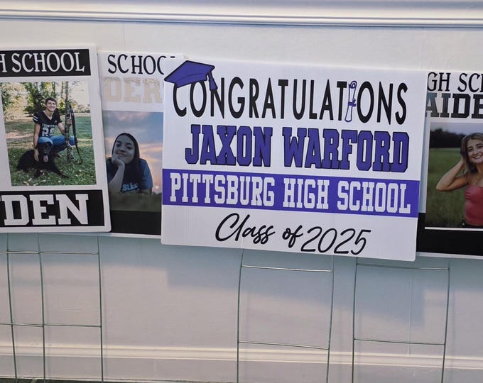 Graduate Announcement with Picture   Yard Sign Graduation Decor