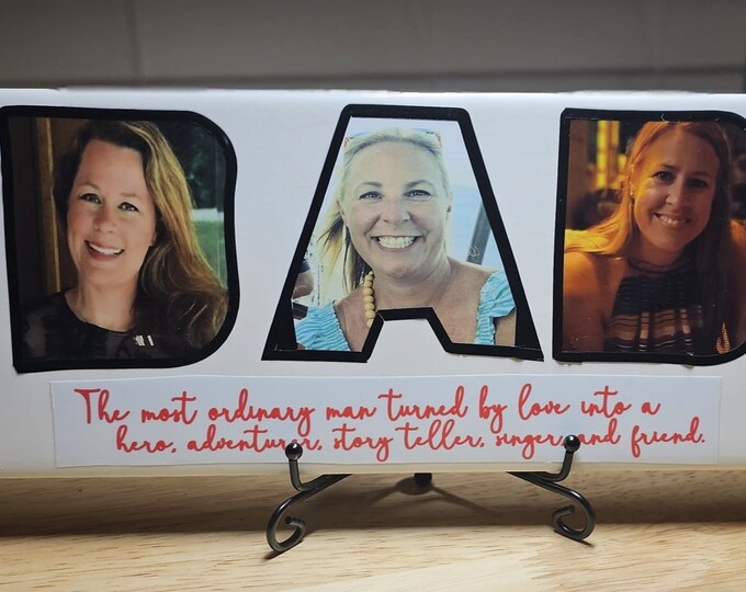 Gift for Dad, Personalized Portrait Letters 12 x 4 in subway tile Customizable Heartfelt Gift