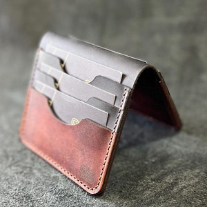 Cartera de cuero personalizada, billetera de cuero de doble color, billetera de cuero para hombre, billetera de cuero personalizada, regalo del Día del Padre