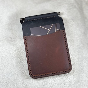 Cartera con clips de cuero, cartera de cuero personalizada para hombre, cartera de cuero personalizada, cartera de cuero personalizada, regalo de Navidad, regalo del Día del Padre