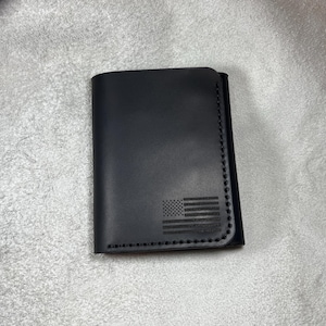 Tarjetero de cuero hecho a mano, billetera triple personalizada, billetera de cuero para hombre, billetera triple, regalo de Navidad, regalo del Día del Padre