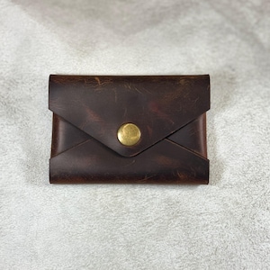 Umschlag Brieftasche, Damen Leder Mini Kreditkarten Brieftasche Handgefertigt, Personalisierter Kartenhalter, Weihnachtsgeschenk, Vatertagsgeschenk