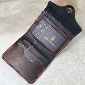Cartera de cuero personalizada de tres pliegues, cartera de cuero grabada, regalo de aniversario, cartera para hombre, regalo para novio, regalo para el Día del Padre