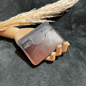 Leder schmaler Kartenhalter, personalisierte Leder Kartenetui, Herren Leder Geldbörse, Benutzerdefinierte Leder Geldbörse, Weihnachtsgeschenk, Vatertagsgeschenk