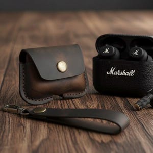Personalizowane skórzane etui na słuchawki Marshall Motif II A.N.C., prezent na Dzień Ojca