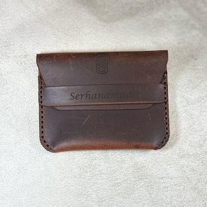 Benutzerdefinierte lederne Kartenhalter, lederne Kuppel-Mappe, lederne Mappe des Mannes, kundenspezifische lederne Mappe, Weihnachtsgeschenk, Vatertagsgeschenk