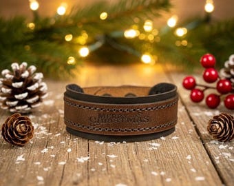 Pulsera de cuero personalizada: regalo grabado personalizado