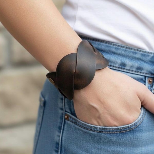 Personalized Braided Leather Cuff Bracelet: Handmade Monogrammed Gift