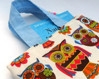 Ruby. Childs tote bag. Retro owls fabric. UK seller