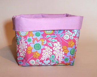 Fabric storage basket / hamper basket. UK Seller. Floral fabric