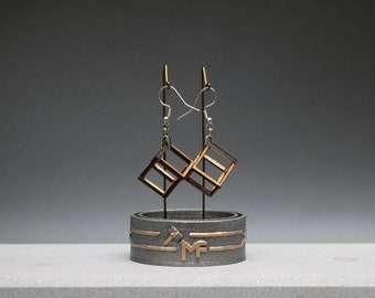 3D Cube Earrings and Gift Display