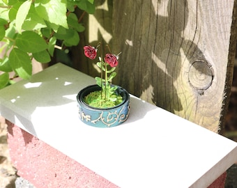 Rose Earrings and Terrarium Gift Display
