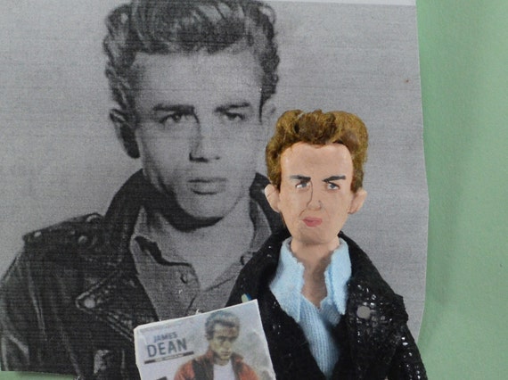 James Dean Doll Miniature Art Collectible 1950s Era Bad Boy Etsy