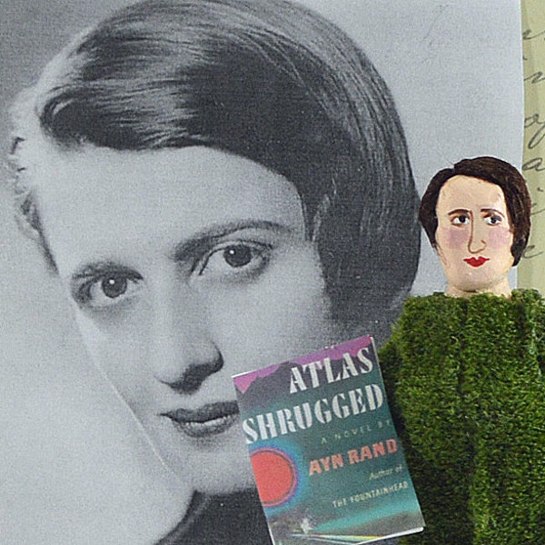 Ayn Rand Writer Doll Miniature Art Author Unique Literature Collectible