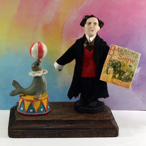 P.T. Barnum Circus Founder Art Figurine Mini Diorama Art Doll