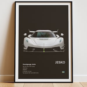 Koenigsegg Jesko Poster, Jesko Druck, Auto-Druck, Auto Wandkunst, Auto Poster, Jungen Zimmer Dekor