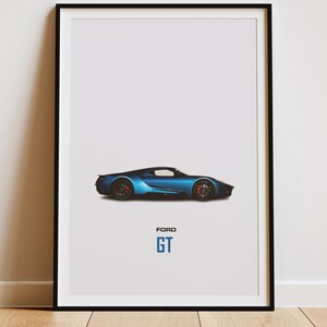 Ford GT Poster - GT Prints - Ford Posters - Car Prints - Car Wall Art - Car Poster - Boys Room Decor