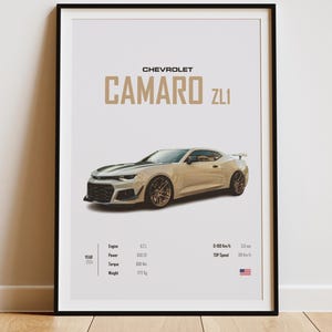 Chevrolet Camaro ZL1 Poster - Camaro ZL1 Prints - Chevrolet Posters - Car Prints - Car Wall Art - Car Poster - Boys Room Decor