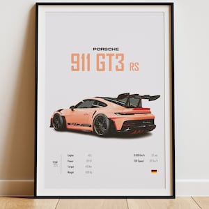 Porsche 911 GT3 RS ポルシェ キャンバスアート 絵画 Porsche 911 GT3 Black Canvas Pop Art Wall Picture Colorful